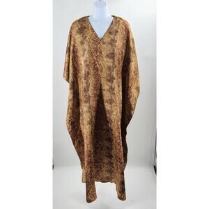 Barbizon Vintage women's satin snakeskin House dress Muu muu One Size mob wife